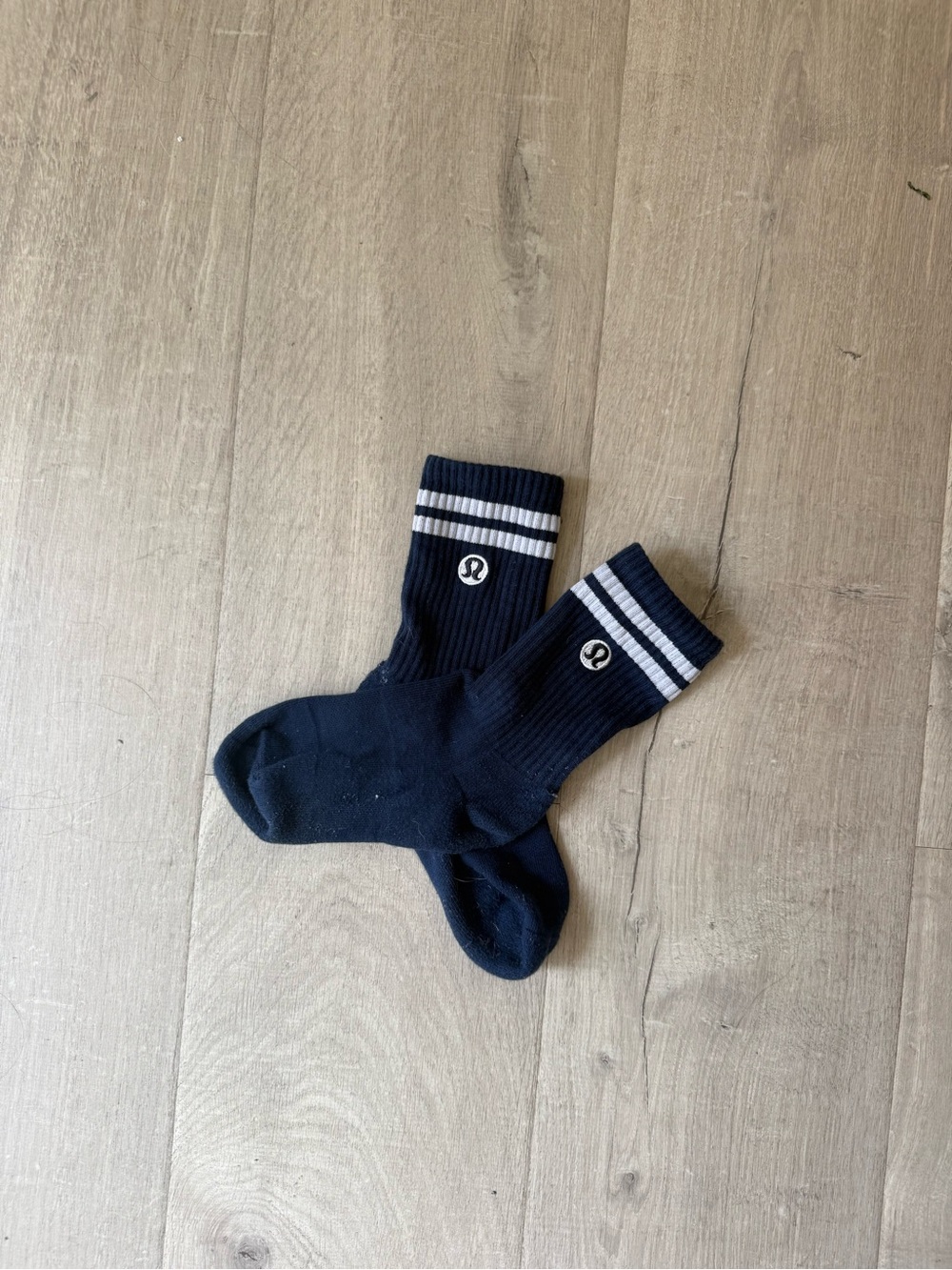 Lululemon Navy Blue and White Socks